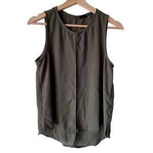 Women's Fun 2 Fun tank top dark grey casual sleeveless solid crew S.